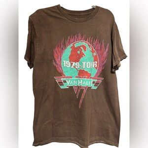 Brown 1979 Tour Graphic T-Shirt. Size large